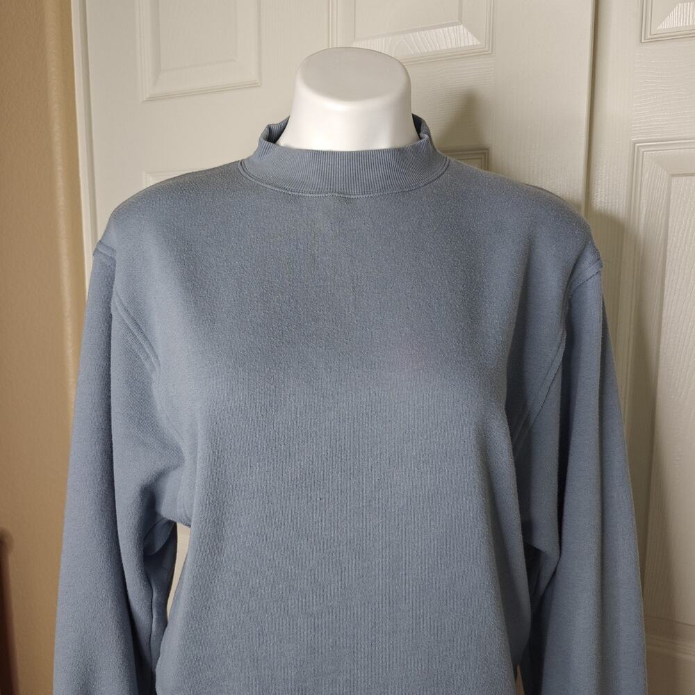 ALO Yoga Freestyle Slate Blue Mock Neck Sweatshirt sz S - Picture 3 of 12